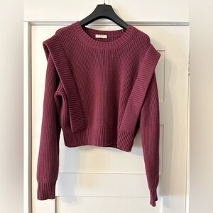 Babaton Crew Neck Sweater - Deep Burgundy
